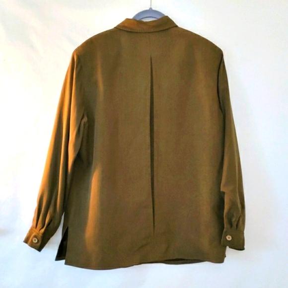 Silk Natural Element Vintage women khaki classic Size 10 work & casual khaki - Picture 3 of 13